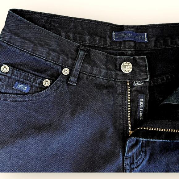 Upper Class Sports Black Denim Jeans Kick Flare Mid Rise Slim Fit Women Size 30 - Picture 5 of 11